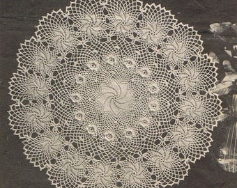 Irish Rose of Erin ~ Vintage Crochet Doily Pattern ~ Rose Flower Pinwheel ~ Centerpiece ~ Beautiful Heirloom Doily  in Any Color