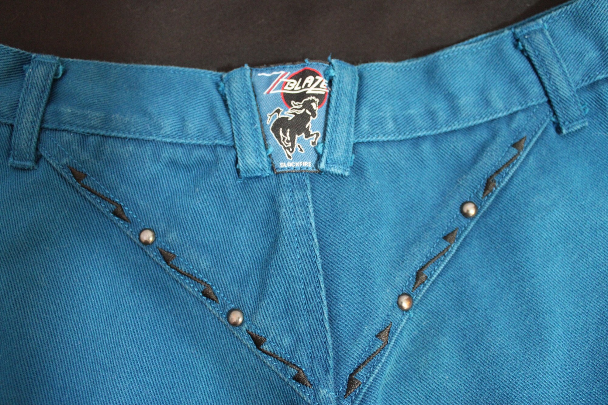 Blaze Black Fire Turquoise Jeans Equestrian Riding Gear Women