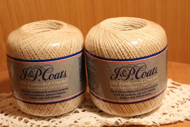 Old Fashioned Crochet Thread In Ecru J P Coats Factory Etsy