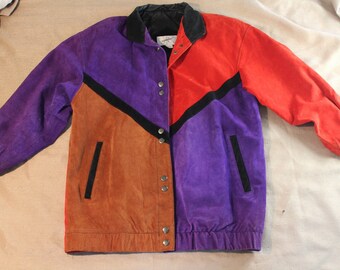 Jacqueline Ferrar Leather Coat ~ Colored 100% Leather ~ Women Size Small ~ Bright \u0026 Beautiful ~ Vintage Coat/Jacket