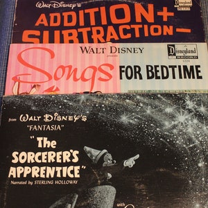 Original Disneyland Record Albums ~ Vinyl Record 33 1/3 rpm ~ Walt Disney Productions~ Hallmarked & Dated ~Vintage Collectible Disney Record