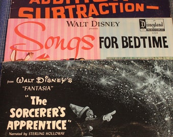 Album di Record originali Disneyland ~ Vinyl Record 33 1/3 giri ~ Walt Disney Productions ~ Hallmarked & datata ~ Vintage da collezione Disney Record
