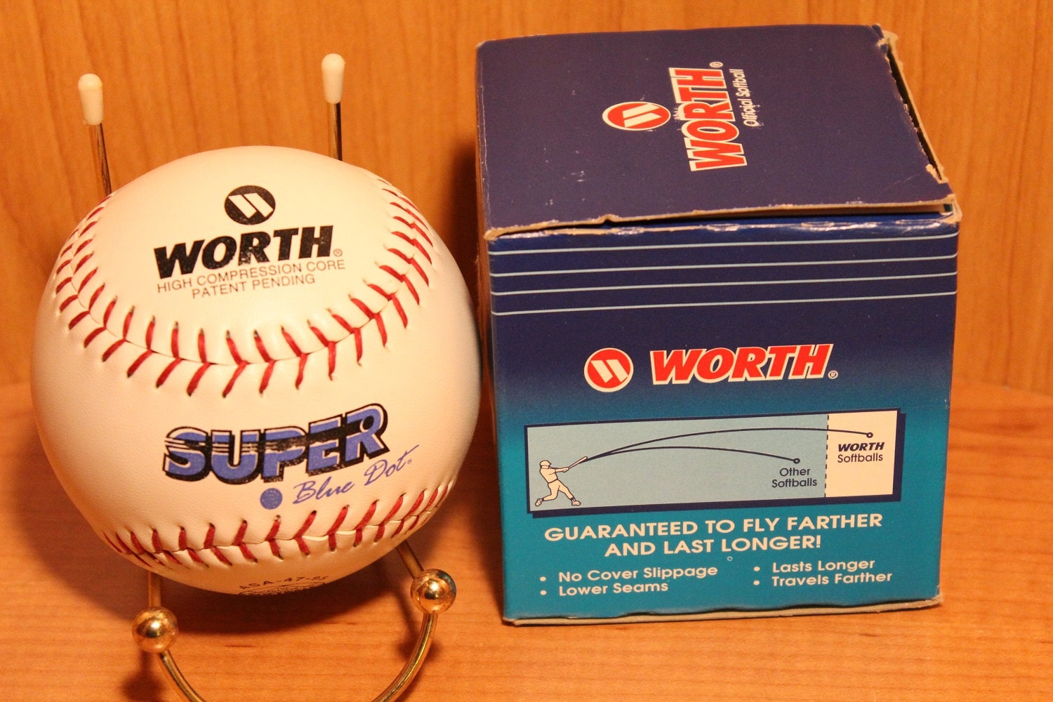 New W/original Box ASA Softball Worth Super Blue Dot Red Etsy