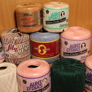 Crochet Thread Bundles ~ Variety of Colors & Brands ~ Size 10 ~ Machine Washable 100% Cotton ~ Crochet Projects ~ Crafting and Art Needs