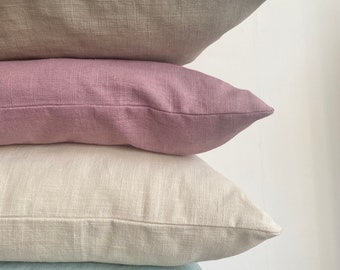 Linen cushion cover, plain cushion covers, bow cushion covers