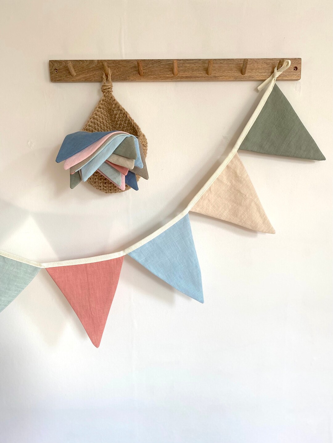 Linen Bunting, Kids Bedroom Bunting, Party Bunting, Outdoor Bunting ...