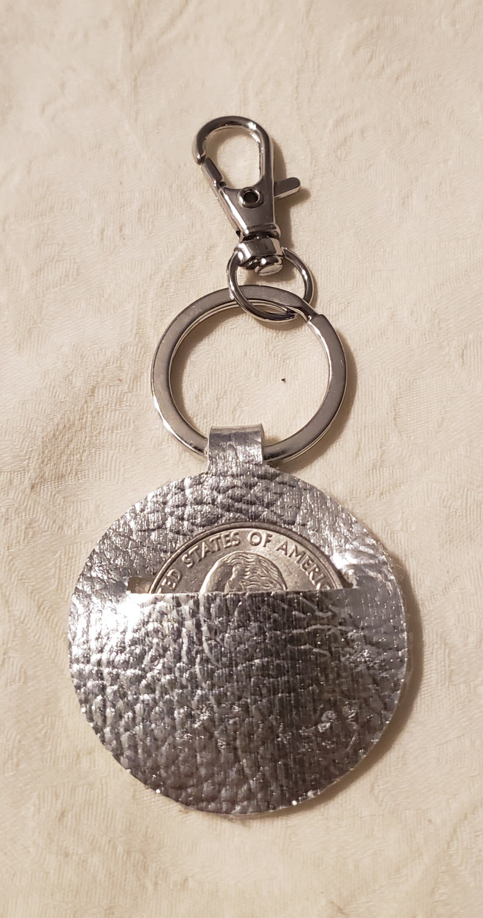 Keychain Quarter Holder Faux Leather Etsy