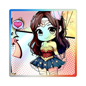 Wonder-Woman Girl Holographic Die-Cut Sticker
