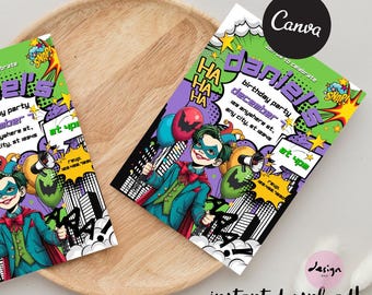 Invitación de cumpleaños editable del Joker