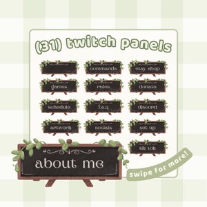 Charming Chalkboard Panels for Twitch Streamers | Bakery / Education / Cozy Cottagecore / Cute / Simple and Soft / Premade Art