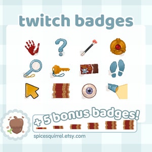 18 Nancy Drew Detective Twitch Sub/Bit Badges | Instant Download | Cute Assets for Streamers