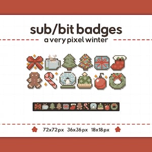 12ピクセルウィンターホリデーTwitchサブバッジ：居心地の良いクリスマス / Twitch / 12ティア
