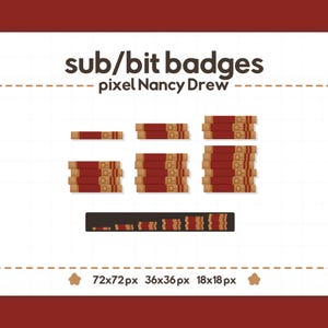 Nancy Drew Twitch Sub oder Bit Badges / Nostalgischer Ladebildschirm Bücherstapel / Twitch / 6 tier