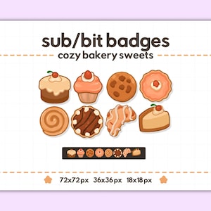 8 Cafe Bakery Sweet Breads Sub or Bit Badges / Twitch / 8 tier