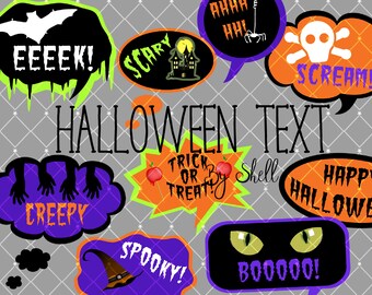 Halloween Text Bubble Clipart, Text Bubble Clip Art, Halloween Clipart, Digital Talk Bubbles, Halloween Graphics, Halloween Printable