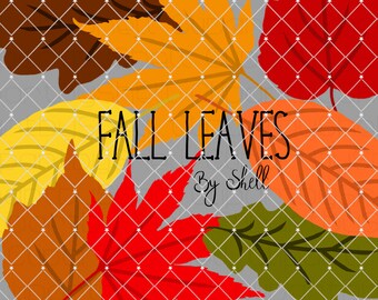 Autumn Leaves Clipart, Fall Leaves Clip Art, Digital Clipart, Fall Clipart, Digital Leaf, Autumn Graphics, Fall Printable, Autumn Clipart