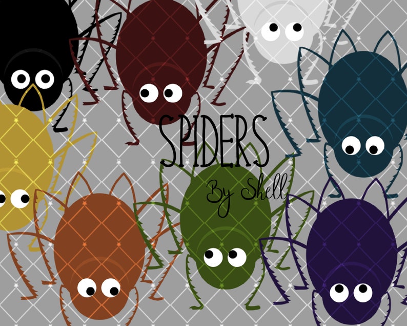 Spider Clipart, Spider Clip Art, Digital Clipart, Halloween Clipart ...