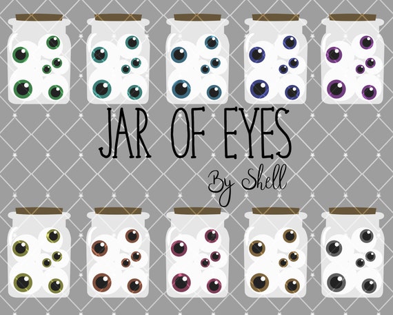Jar Of Eyes Clipart Eyeball Clip Art Digital Clipart Etsy