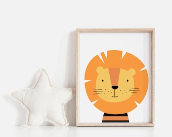 Lion Nursery Print, Lion Print, Lion Art Print, Nursery Decor, Kids Wall Art, Nursery Print, Nursery Printable, Baby Lion Print