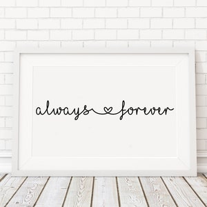 Always and Forever Print, Nursery Wall Art, Typography Print, Nursery ...