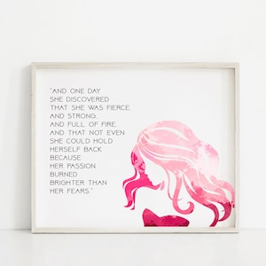 And one day she discovered that she was fierce print, Mark Anthony Quote, Nursery Wall Art, Motivational, Home Decor, Empowerment Quote
