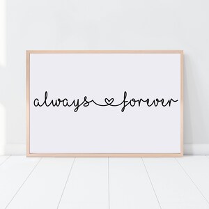 Always and Forever Print, Nursery Wall Art, Typography Print, Nursery ...