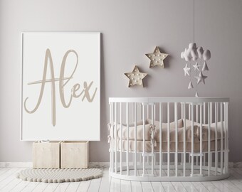 Aangepaste naam afdrukken, Decor van het kinderdagverblijf, crèche afdrukken Baby naam afdrukken, aangepaste naam kunst aan de muur, Kids naam teken, gepersonaliseerde Art, kinderen kamer Art