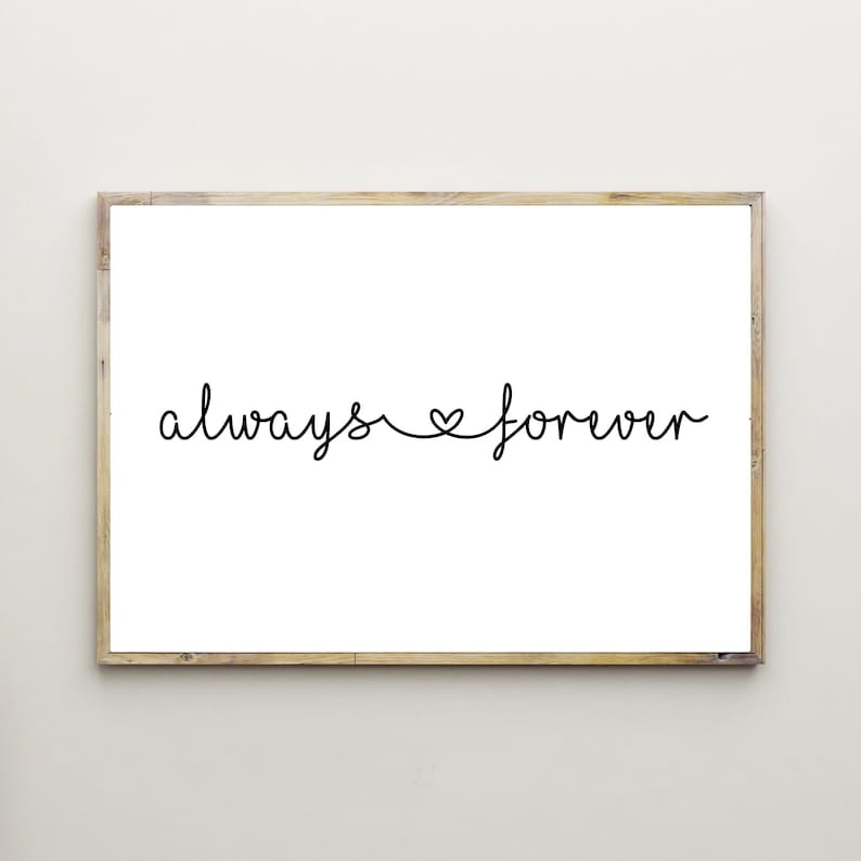 Always and Forever Print Nursery Wall Art Typography Print - Etsy
