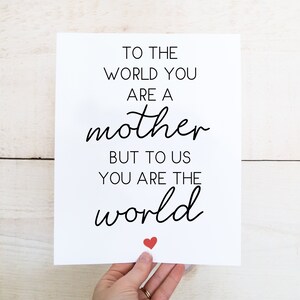 Mutter Zitat Print, To The World You Are A Mother, Mutter Print, Muttertag Print, Mutter Geschenk, Mutter Print, Mutter Zitat Printable, Mutter