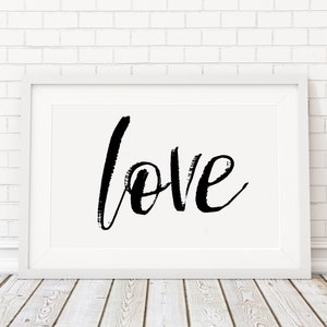 Love Sign Print, Modern Art Print, Printable Art, Typography Print, Nursery Print, Scandinavian Wall Art, Typography Poster, Love Sign