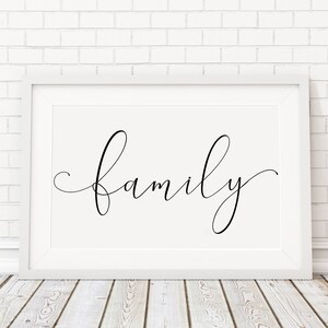 Family Sign, Printable Wall Art, Family Printable, Farmhouse Decor ...