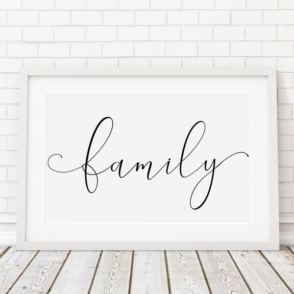 Cursive Family Sign Etsy