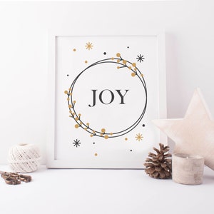 Impresión de alegría, impresión de Navidad, alegría imprimible, cartel de feliz Navidad, Navidad imprimible, decoración de Navidad, decoración navideña, arte de pared