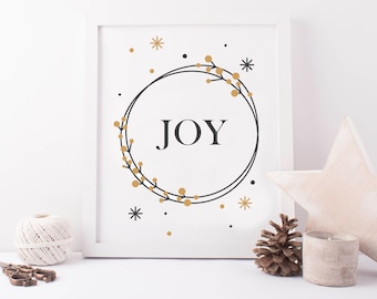 Joy Print, Christmas Print, Joy Printable, Merry Christmas Poster, Christmas Printable, Christmas Decor, Holiday Decor, Wall Art
