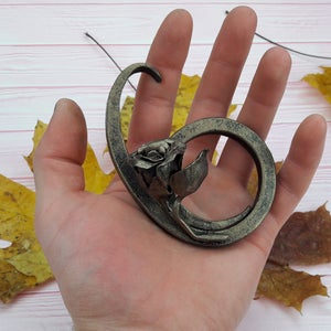 Forged six, iron jewelry, iron anniversary, iron sculpture, iron six, metal six, number 6, six, gift for her, anniversary gift,