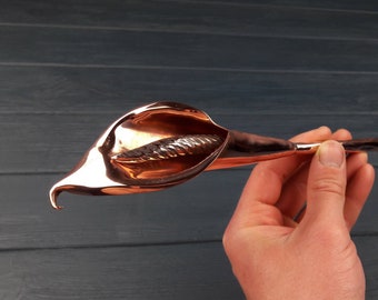 Copper flower, 7th anniversary gift for her, copper calla lili, copper anniversary gift, 7 year anniversary gifts, gift for her, copper gift