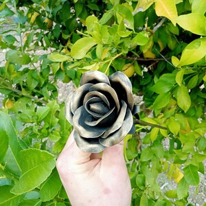 6th anniversary, wedding, Blacksmith made, wedding art, metal rose sculpture, metal 6, 6th anniversary gift, gift for her, anniversary gift