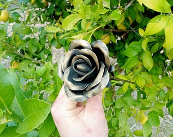 6th anniversary, wedding, Blacksmith made, wedding art, metal rose sculpture, metal 6, 6th anniversary gift, gift for her, anniversary gift
