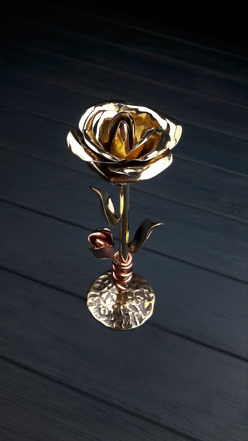 8 Year Anniversary Gifts 8th Anniversary Gift For Her Bronze Flowers Bronze Anniversary Gift Gift For Her Bronze Rose Flowers Home Living Kromasol Com