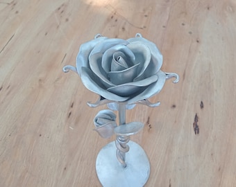 presente de 10º aniversário para ela, rosa de alumínio, presentes de 10º aniversário, presente para ela, flores de alumínio, aniversário de alumínio, alumínio