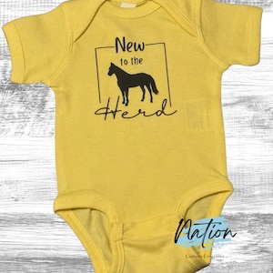 New To The Herd Bodysuit (Horse) //Western baby//cowboy baby//baby bodysuits//baby shower gift