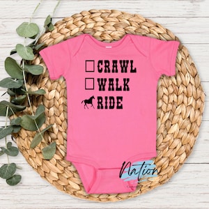 Crawl Walk Ride Baby Bodysuit//Western baby//cowgirl baby//baby girl bodysuit//baby gift