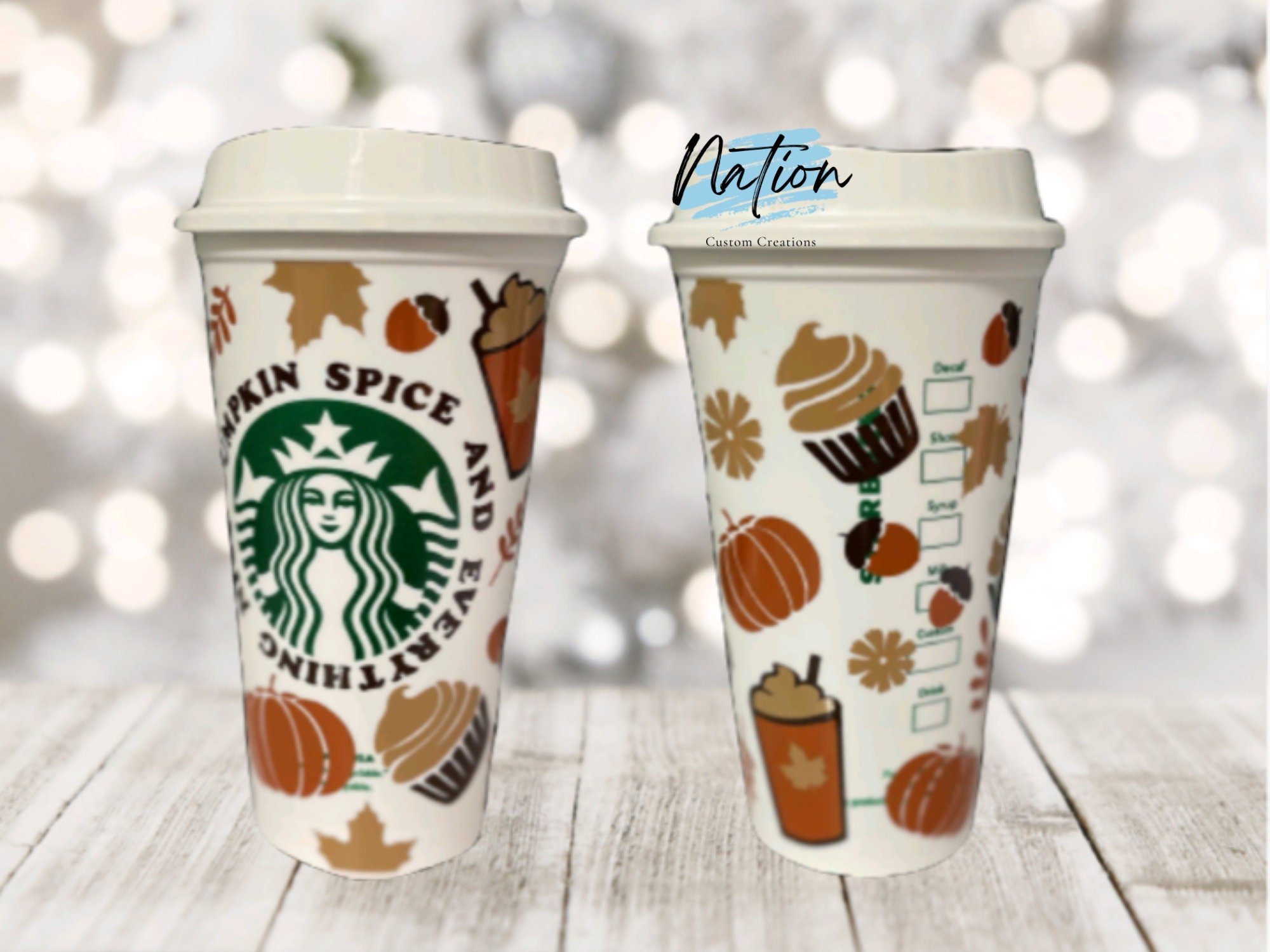  Personalized Authentic SB Reusable Coffee Cup 16 Ounces with  Lid - Variety of Colors Available - Ships Free - BPA Free Plastic :  Handmade Products