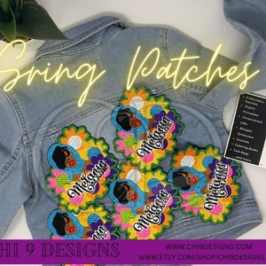 African American Patch| Woman wearing a Scarf| Embroidered Patch|Meleanin Magic| Patches for Jean Jackets