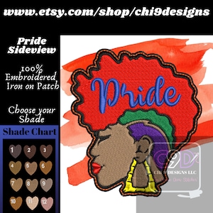 Sideview Pride Embroidered Patch, African American Patch, Woman Patch
