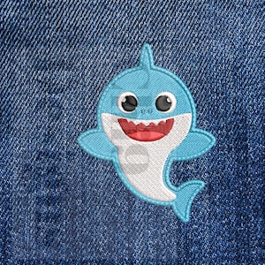 Baby Shark Boy Embroidered Iron On Patch