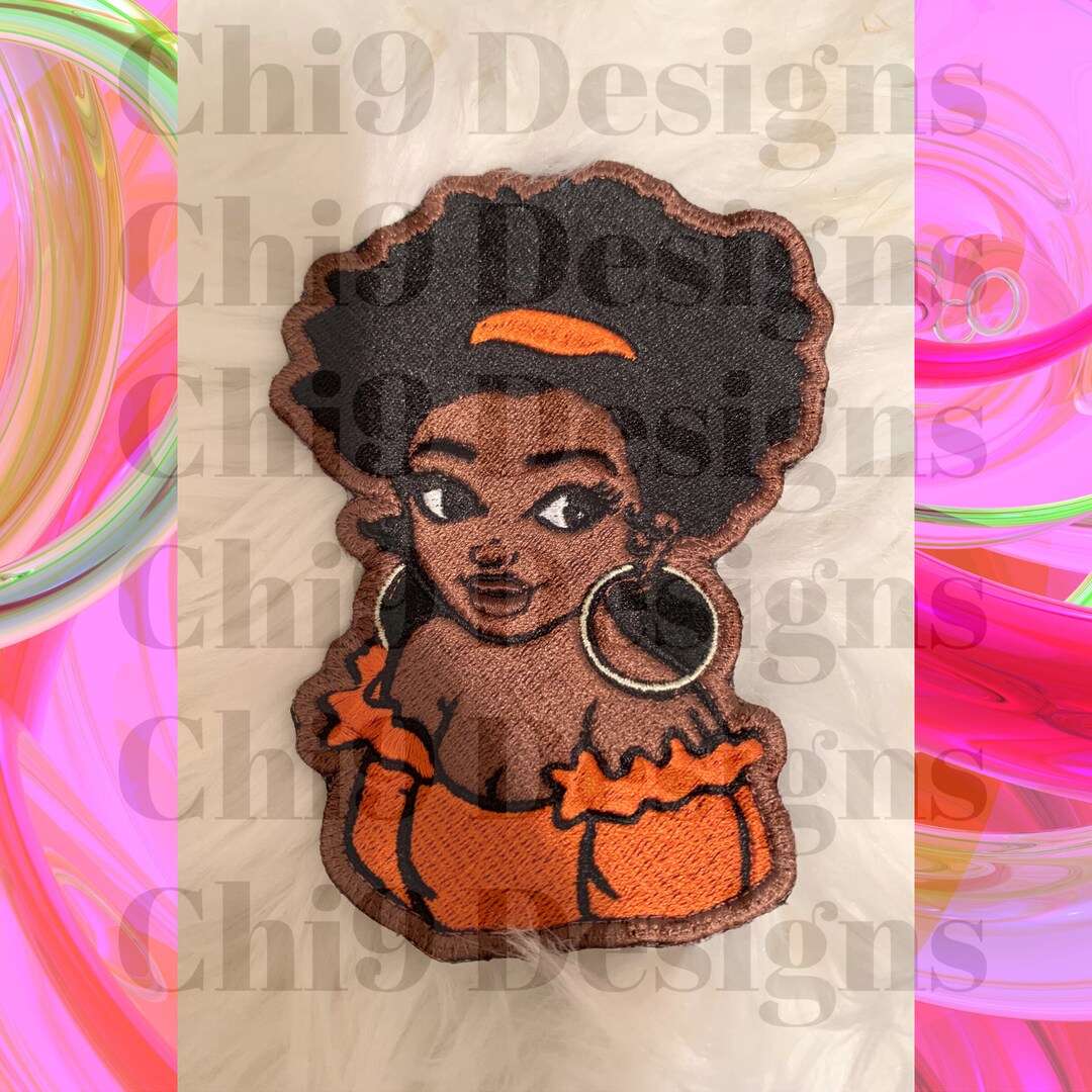 Afro Betty Iron on Patch - Etsy