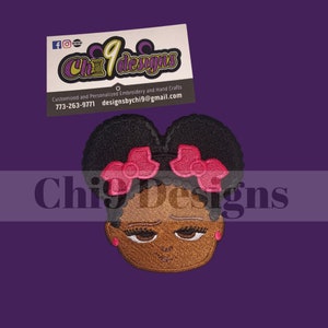 Toppa ricamata termoadesiva, Boss Baby Black Girl, toppa Iron Girl, 4 pollici x 4 pollici