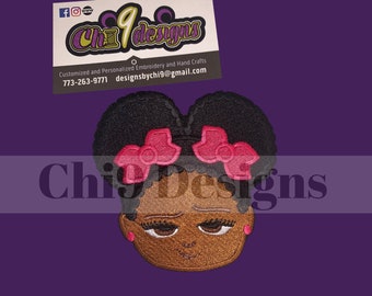 Embroidered Iron on Patch, Boss Baby Black Girl, Iron Girl Patch, 4in X 4in