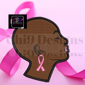 Embroidered Iron in Patch Breast Cancer Survivor Ribbon